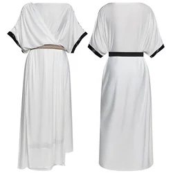 Adults Halloween Cosplay Costume White Greek Toga Robe For Men Medieval Costume Roman Solider Party Fancy Outfit