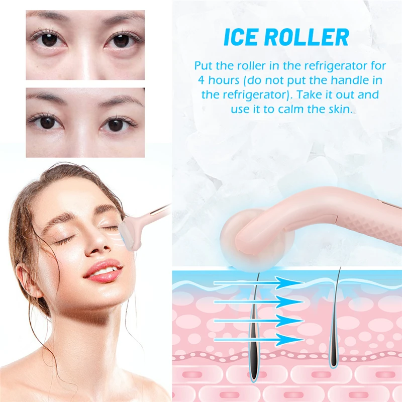 Face Ice Roller Massager Skin Lifting Tool Face Lift Massage Body Neck Skin Tighten Anti-wrinkles Pain Relief Skin Care Tools