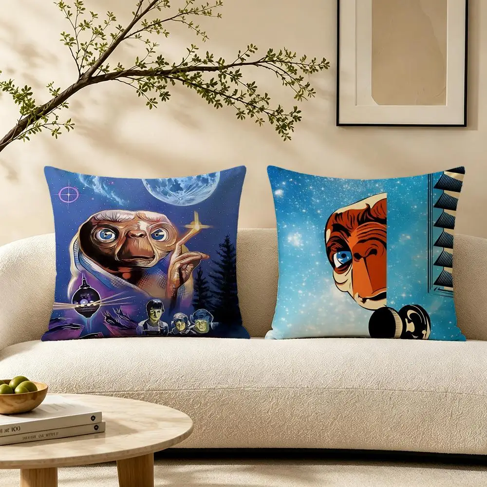 Movie E.T.E.T. the Extraerrestrial Cushion Cover Pillow Short Plush Warm CreamStylel Cushion for Living Room Bedroom Sofa