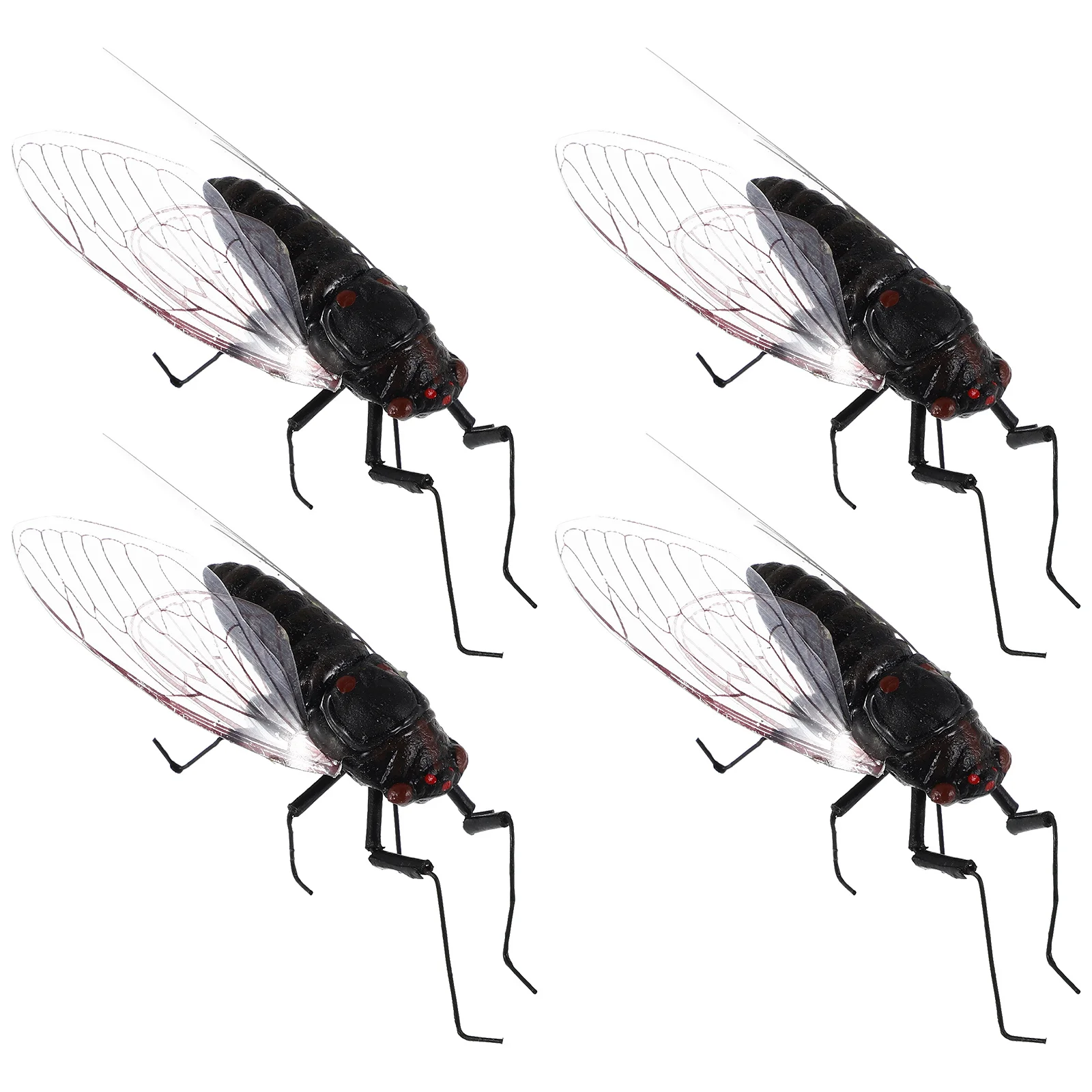 

4pcs Tiny Plastic Cicada For Garden Decor Outdoor Yard Patio Balcony Terrarium Mini Landscape Accessories Farm Statues
