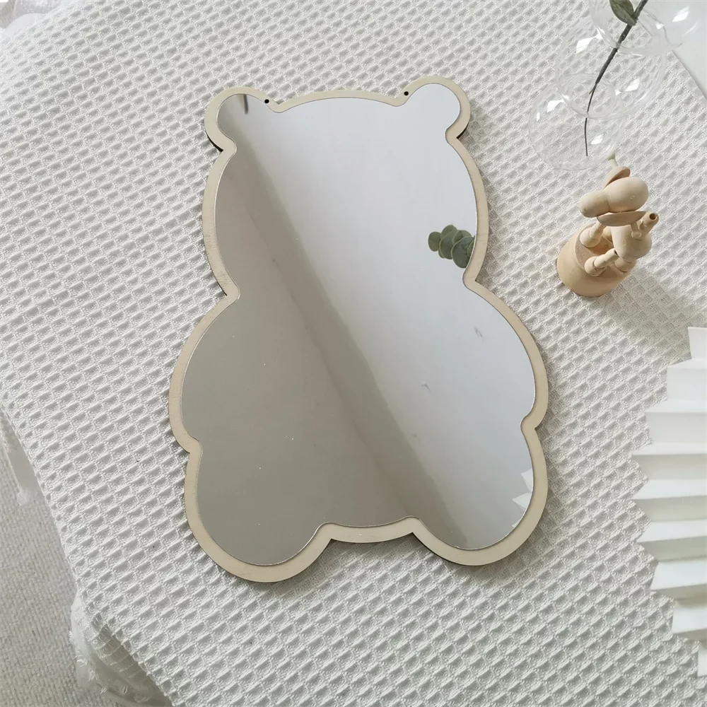 Espelho em forma de urso de coelho nórdico Espelhos acrílicos dos desenhos animados Ornamentos de mesa Bebê Decoração de quarto de crianças