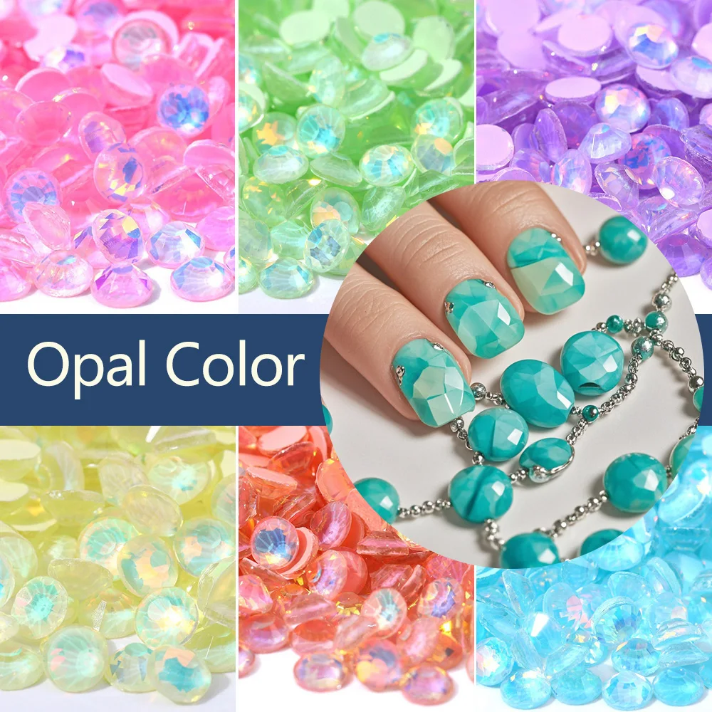 

Opal Color Non Hotfix Rhinestones Super Glitter Glass Flatback Crystal 3D Nail Art Rhinestone стразы Strass