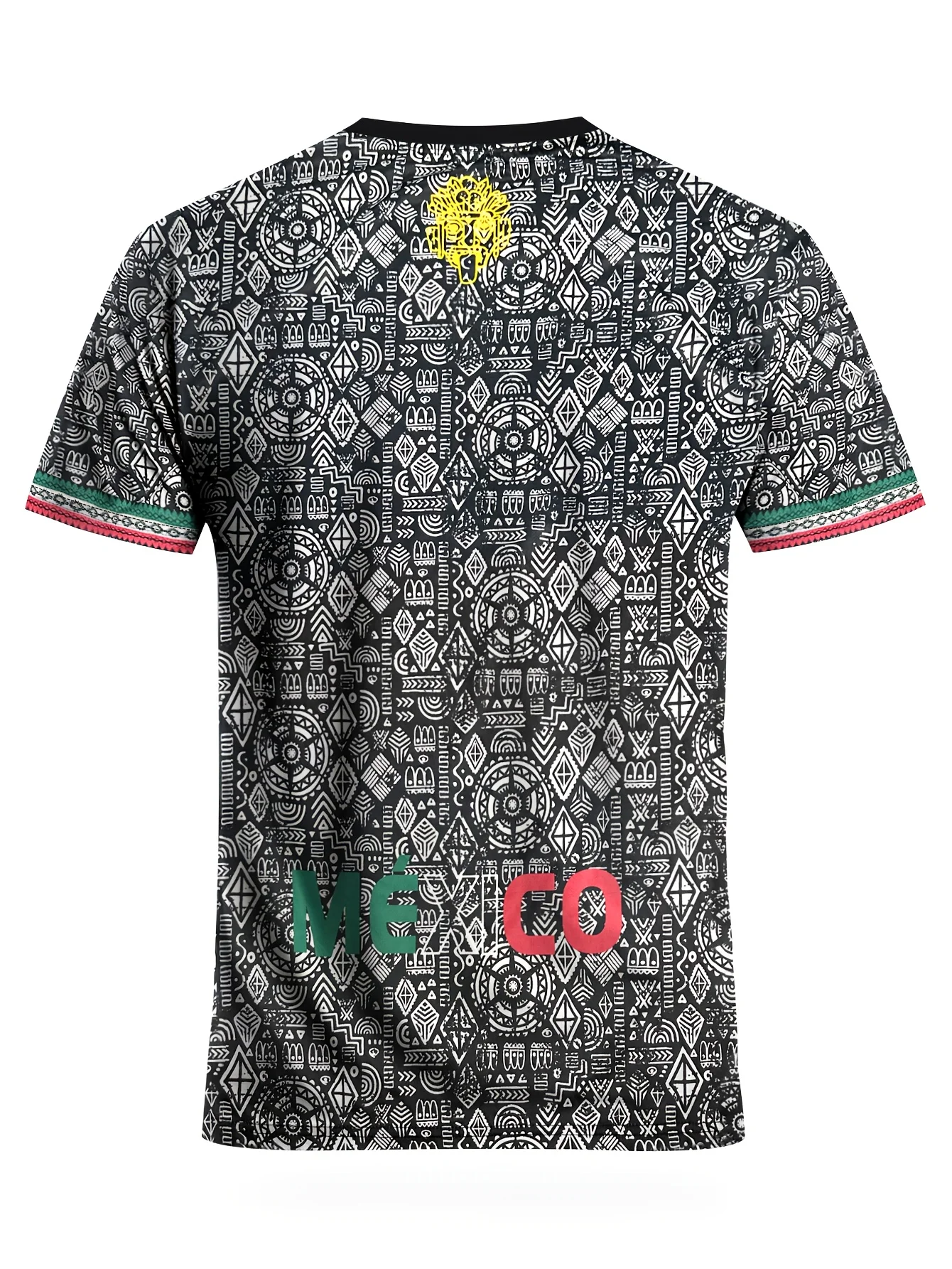 Mexican Style Aztec Eagle Print Soccer Jersey, Men's Quick Dry Breathable Sports Shirt, Cultural Retro Football Training Top
