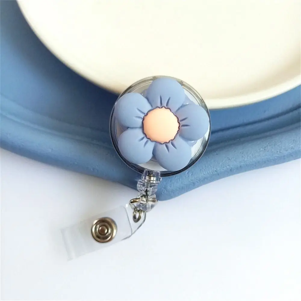 Retractable Nurse Badge Reel Name Tag Chest Card Flower Badge Holder Work Card ID Card Easy Pull Buckle Office School Supplies