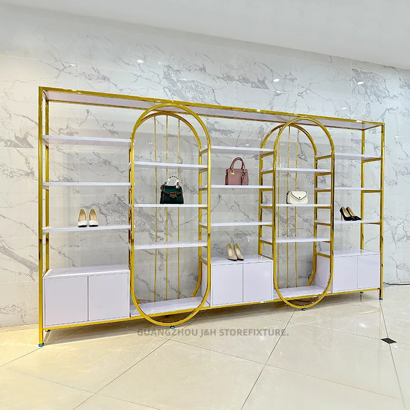 

customized.Factory wholesaler shoe bag rack display stand led light cosmetics display rack stand shelves wall display shelves fo