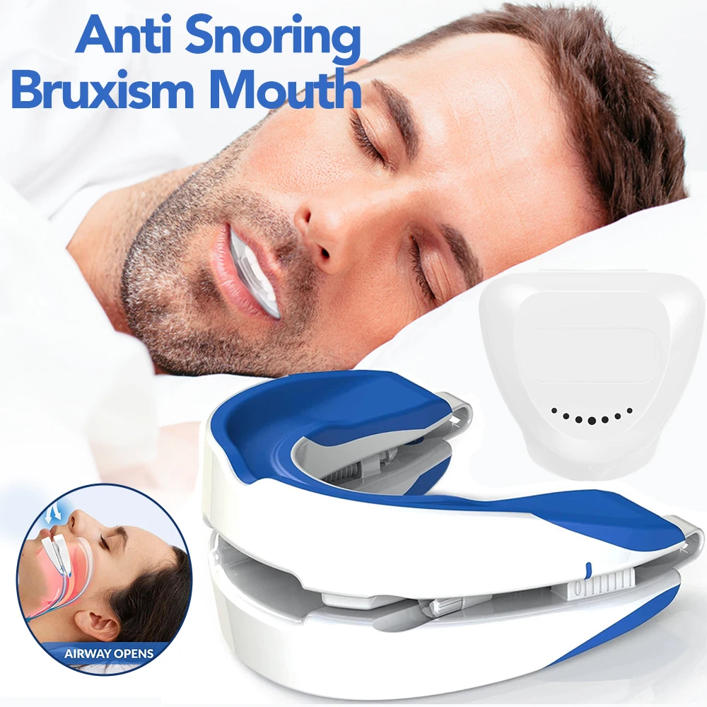 Anti-Snoring Mouthpiece Anti-Snoring Device Night Time Teeth Mouthguard Adjustable Sleeping Mouth Guard for Bruxism Stop Snoring