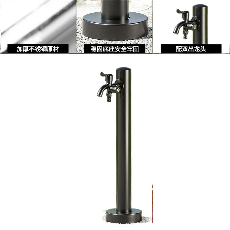 

Garden outdoor faucet, column garden water hydrant, yard stainless steel with lock, outdoor anti-freeze and crack water pipe