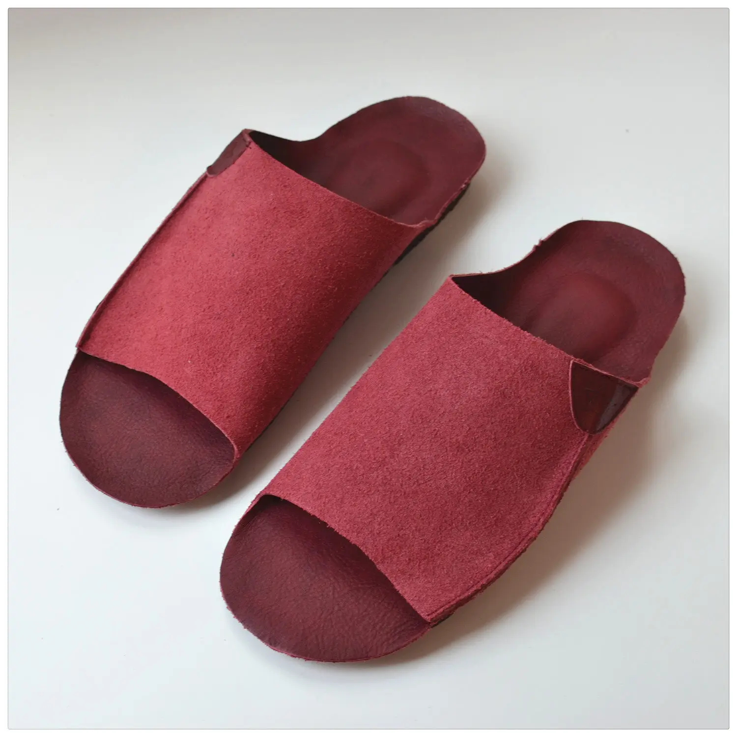 

Soft-soled Genuine Leather One-piece Flip-flop Retro Outerwear Style Half-toe Handcrafted Muller Women's Shoes