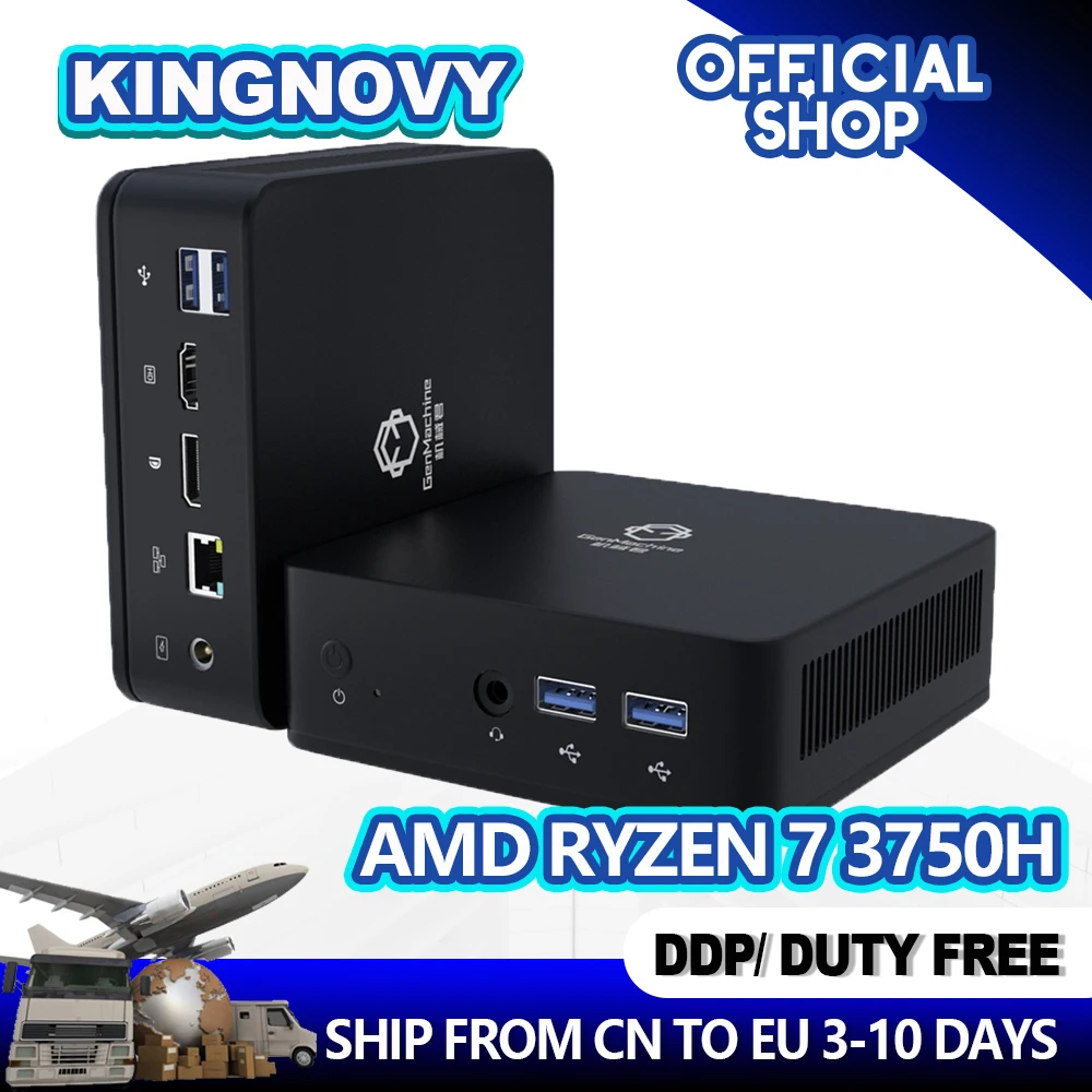 Мини-ПК без вентилятора Ryzen 7 3750H 5 3550H Windows 11 HDMI 2,0 и порт Mini-DP, легкий корпус, поддержка Linux, автоматическое питание, миниатюрный ПК