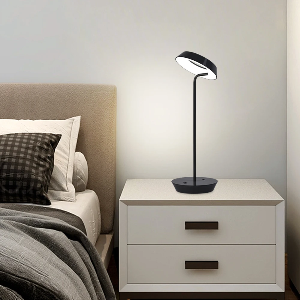 LED Rechargeable Desk Lamp 3color Metal Touch Dimming Table Lamp Modern Decorative Lamp Bedside Light Bar Atmosphere Night Light