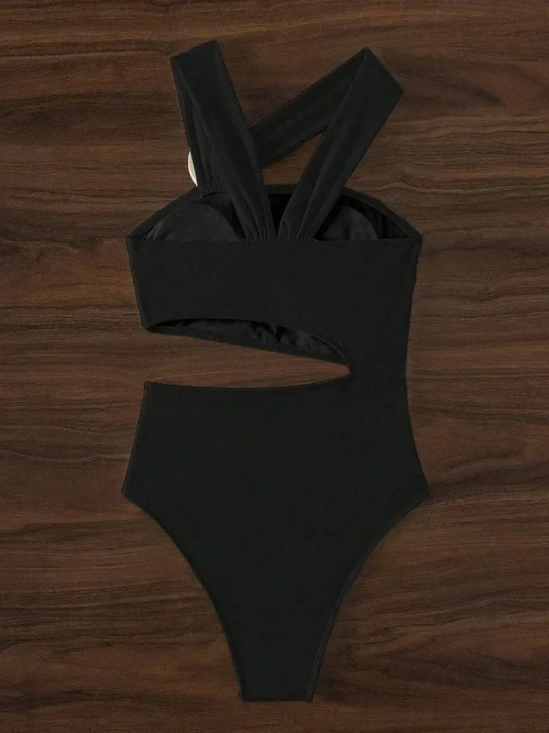 Floral One Piece Swimsuit New Halter Bandage Swimwear Women Swimsuit Bathing Suit Beachwear Monokini Female Swimming Suits