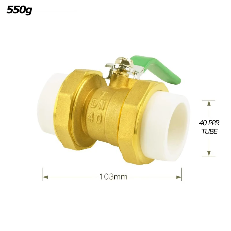 All copper double union PPR high-temperature resistant ball valve  home appliance/Tap   20/25/32/40/50/63