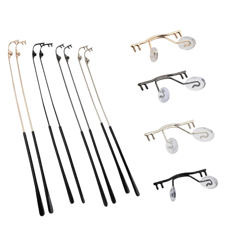 

10sets rimless eyewear metal temple and bridge and nose pad arm holder with nose pad