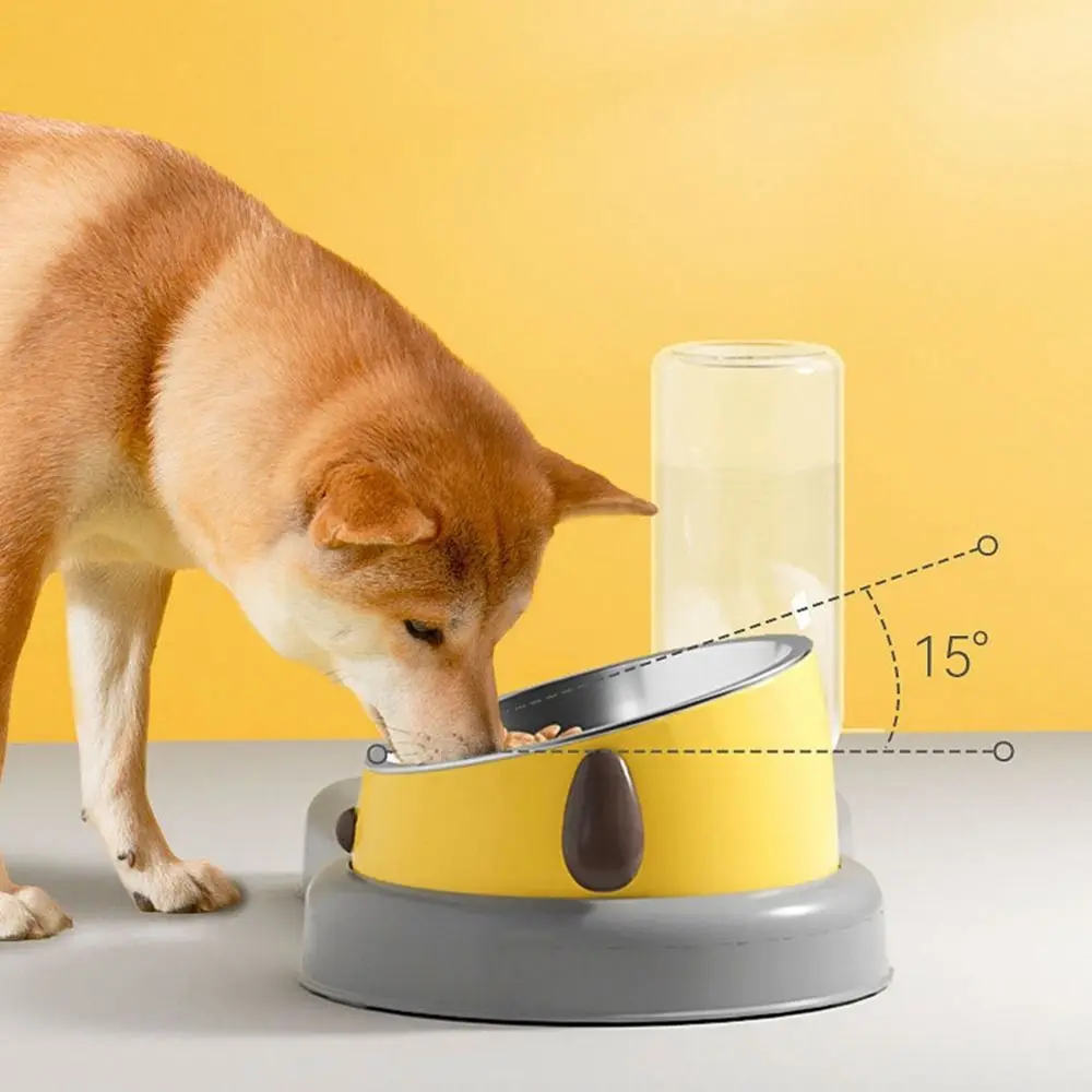 

Protection Neck 3 in 1 Cat Bowl Anti Knockover Large Capacity Cat Dog Food Bowl with Water Bottle Detachable Dog Water Dispenser