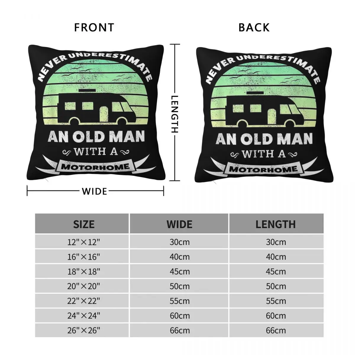 Old Man With A Motorhome Square Pillowcase Polyester Linen Velvet Printed Decorative Throw Pillow Case Room Cushion Cover 45x45