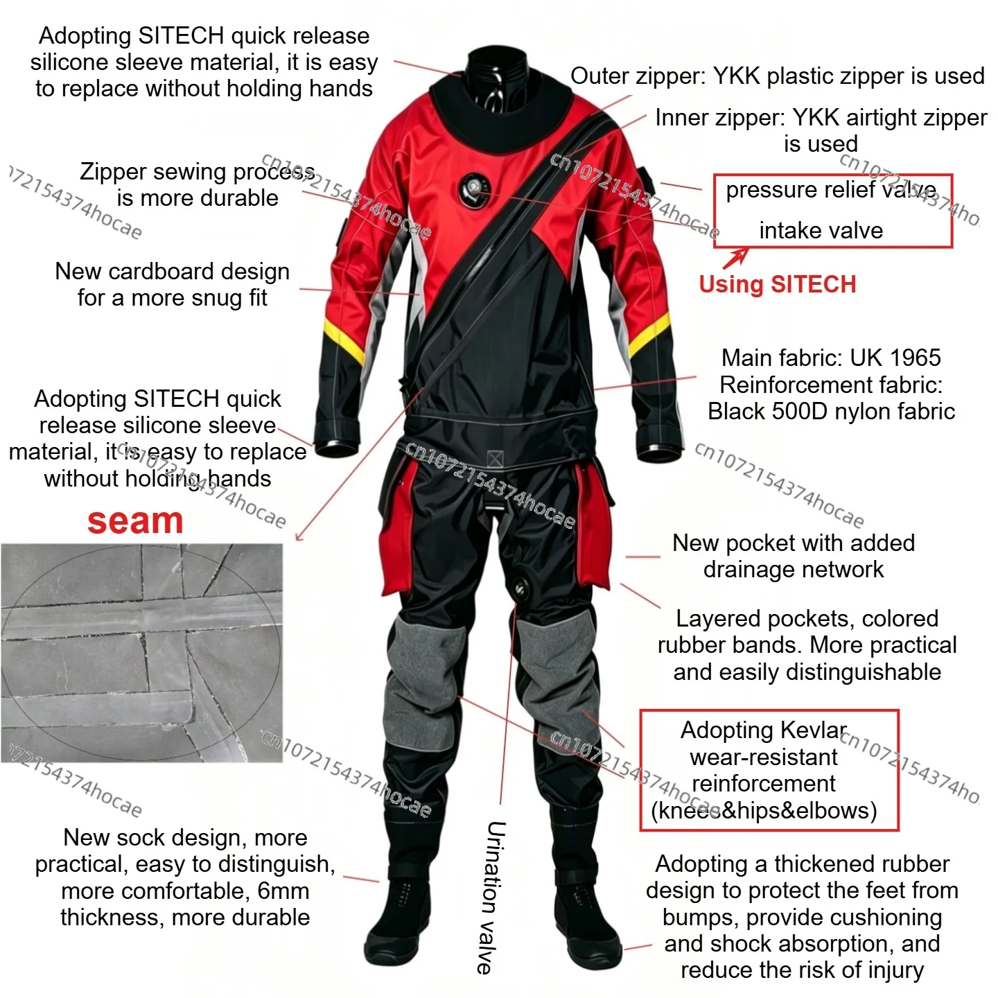 1965 British Import Fabric One-Piece Dry Suit for Ice Diving & Low Temperature Diving & Contact CS for Custom & Body Size