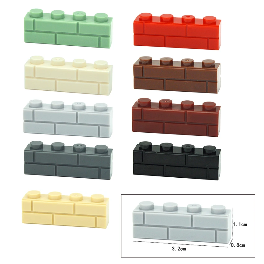 DIY Wall Bricks 1x4 1x3 1x2 Dots Thick Building Block Educational Creative House Contruction Toys Compatible With 15533 For Kids