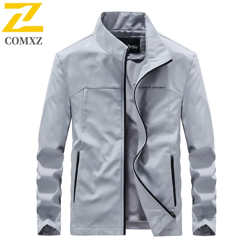 

COMXZ Men Lightweight Windbreaker Coat 2025 Classic Stand Collar Outdoor Office Golf Business Jackets Self Cultivation Jacket