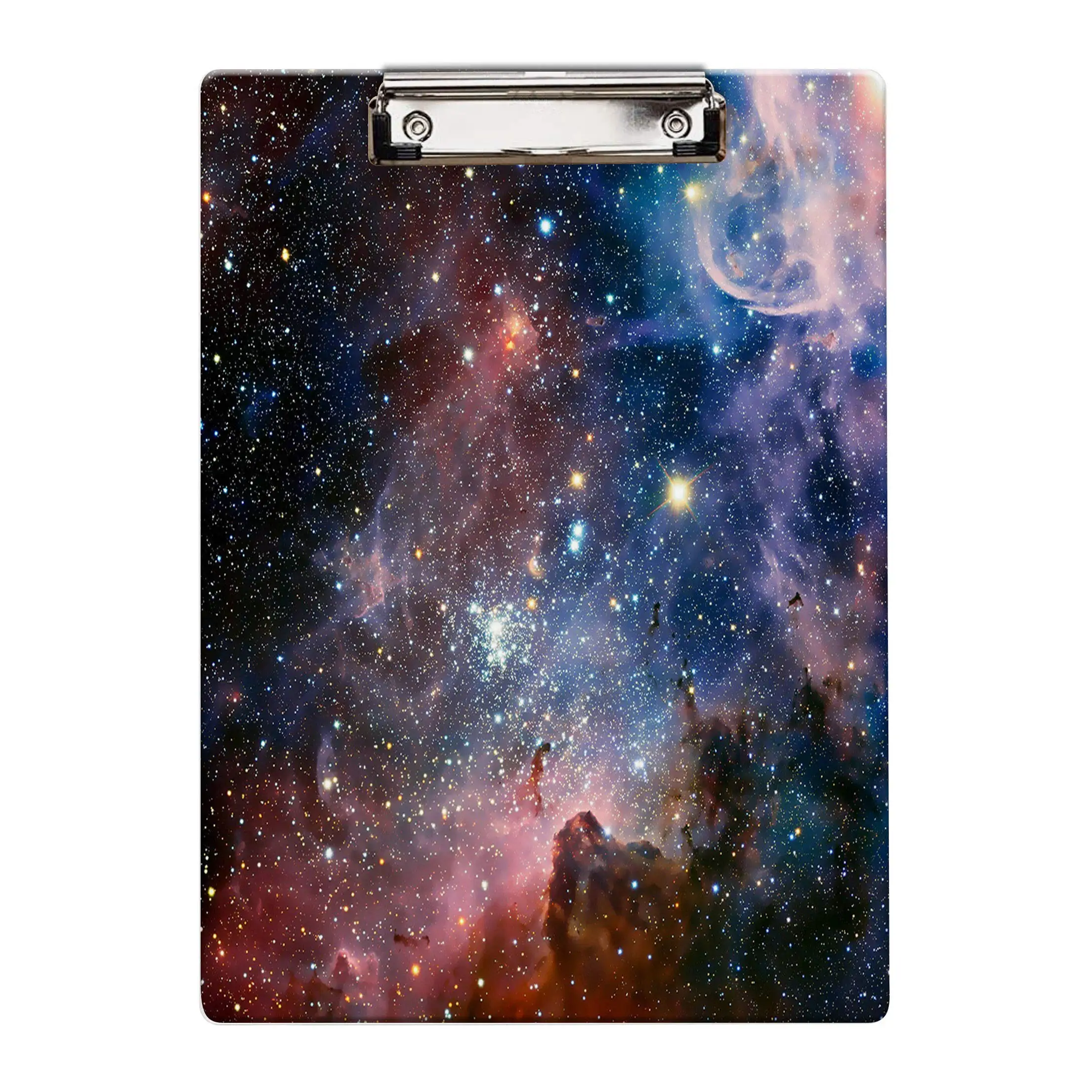 Starry Stars Acrylic Clipboard Fashion Design Clipboards for Students Women Man and Kids Cute Pattern Metal Clip School Supplies