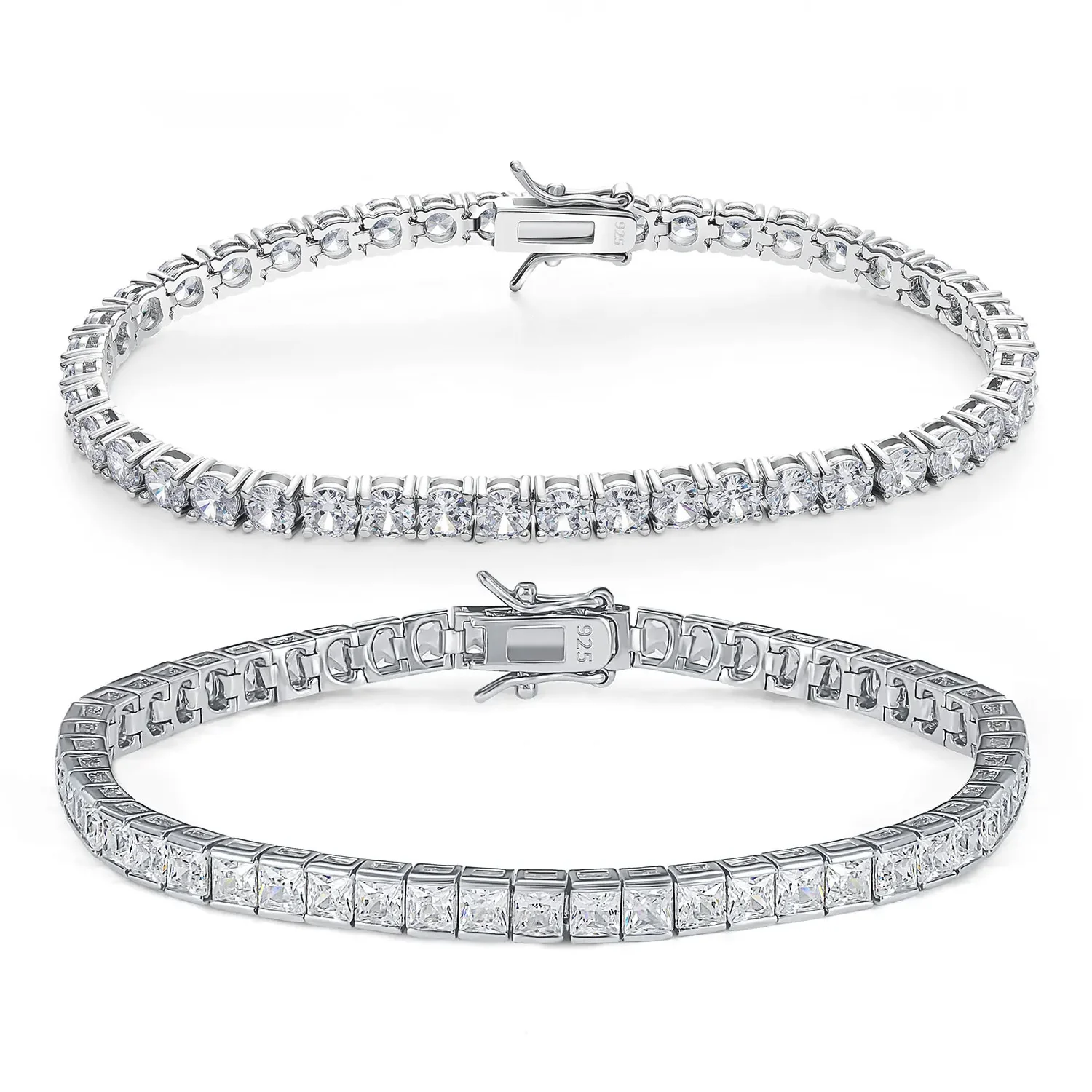 

TKJ Теннисные Браслеты Pulseira Стерлингового Серебра 925 Кластер 3 мм CZ Циркон для Женщин Ювелирные Изделия Подруга Подарок Браслет Браслеты