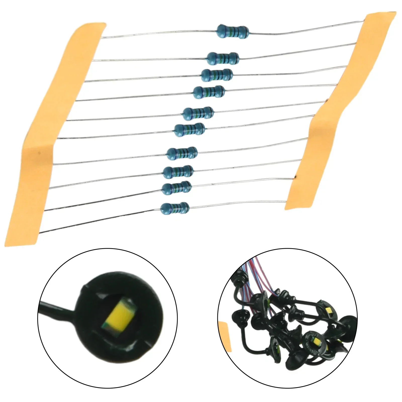 10pcs ชุดรถไฟ HO Scale 1:87 แขวนโคมไฟกลางแจ้ง Goose คอ LED เหล็กคอลัมน์รุ่น Lampposts ตัวต้านทานโคมไฟ