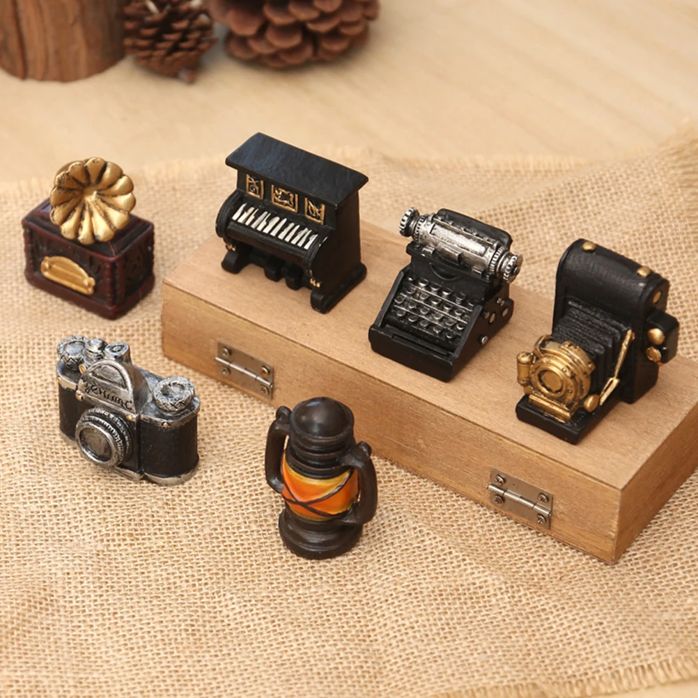 

5Pcs Miniature Vintage Home Appliances Scene Model Resin Miniature House Supplies Decor