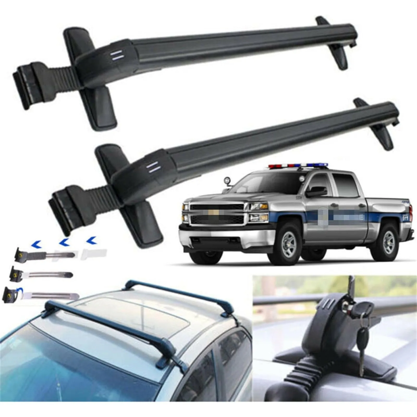 Universal Roof Rack Crossbars Kayak Cargo Carrier Bars Fit for 4/5 Door SUV Cars Luggage Storage