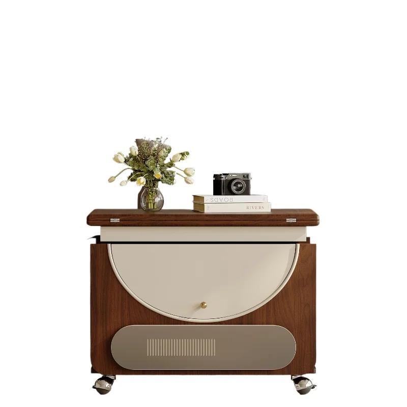 

Medieval black walnut lifting coffee table, dining table dual-purpose multi-functional mobile folding coffee table