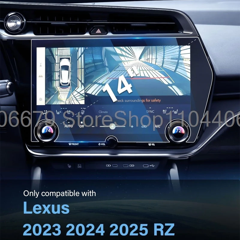 Tempered glass screen protector For Lexus RZ RZ450E 2023 2024 2025 14 inch Car radio GPS Navigation Interior accessories