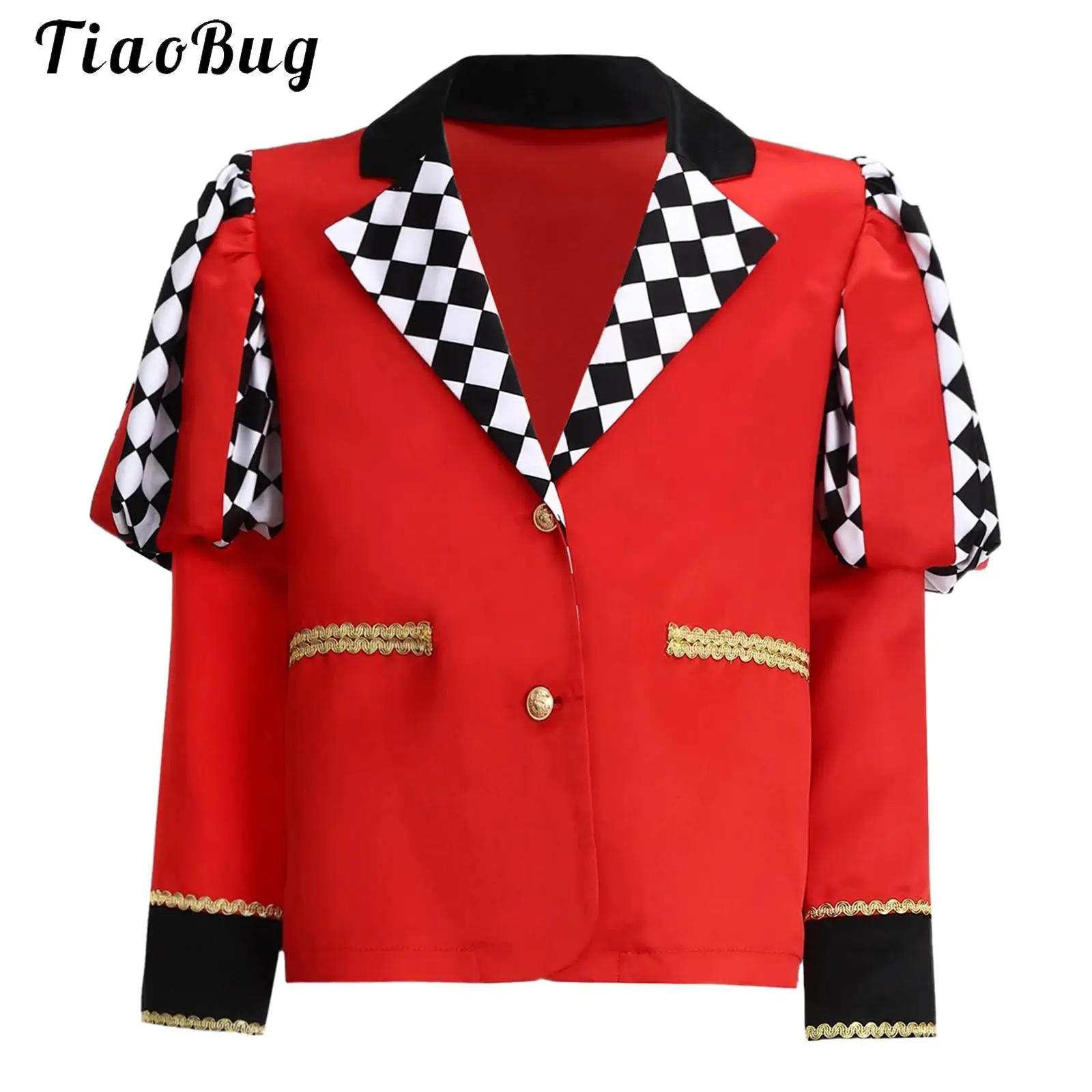 

Kids Girls Circus Ringmaster Costume Showman Majorette Tailcoat Jacket Halloween Carnival Party Lion Tamer Cosplay Costumes