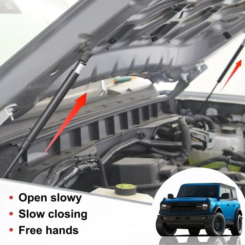 2 Stuks Autovoorzijde Hood Gas Schokken Hood Strut Lift Ondersteunt Lente Dempers Geschikt Voor 2021 2022 Ford Bronco