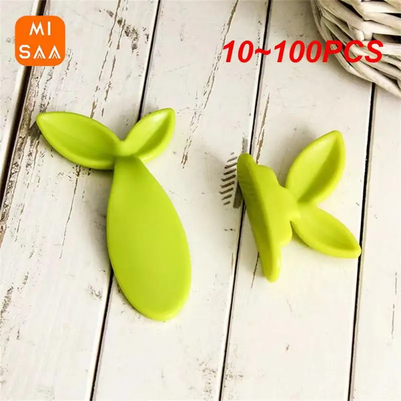 10~100PCS Sit The Toilet Green Toilet Seat Portable Durable Bathroom Lid Lifter Handle Flipper Cute Household Green Leaves