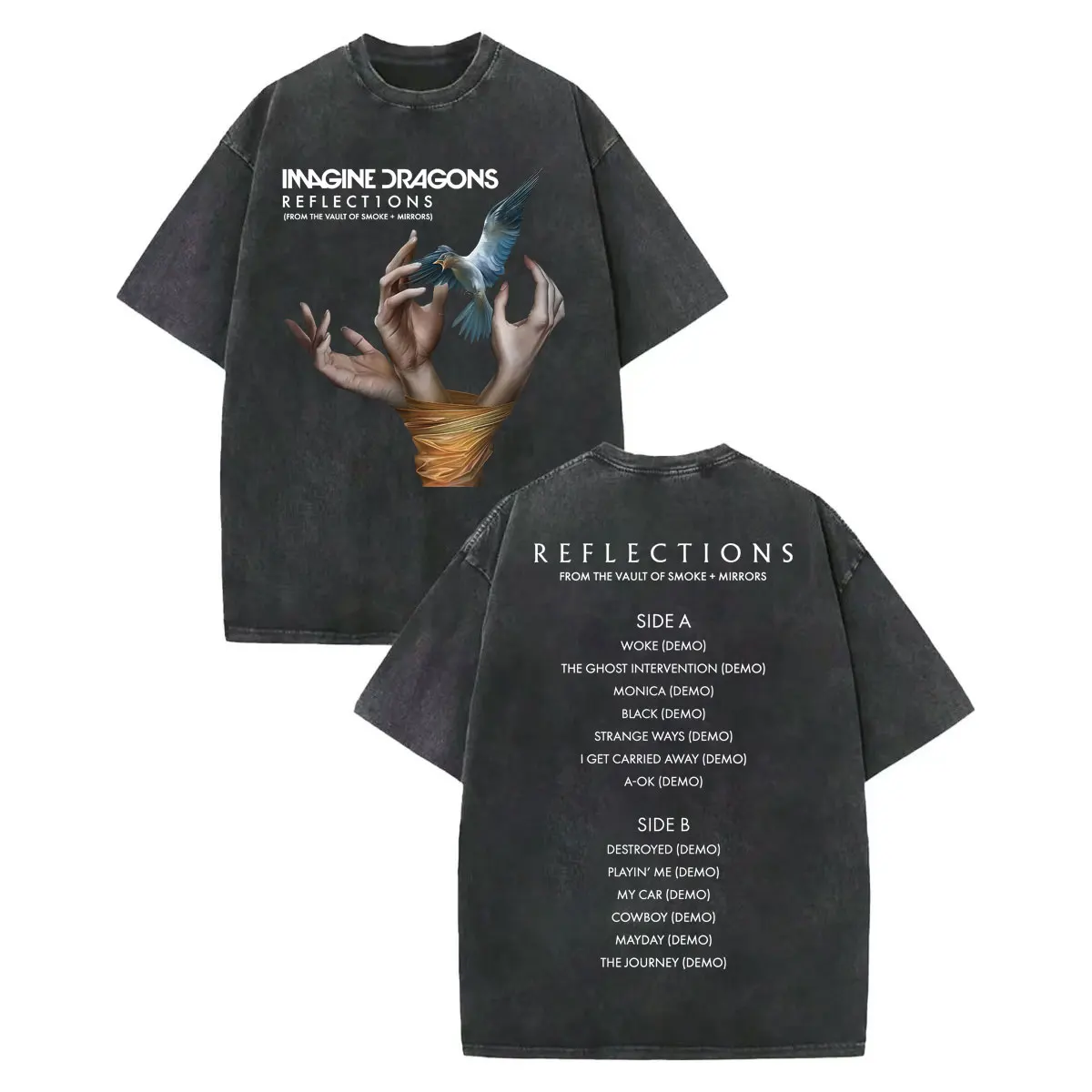 

Rock Band Imagine Dragons Reflections From The Vault of Smoke + Mirrors Tour 2025 T Shirt Men Women Fashion Retro Washed T-shirt