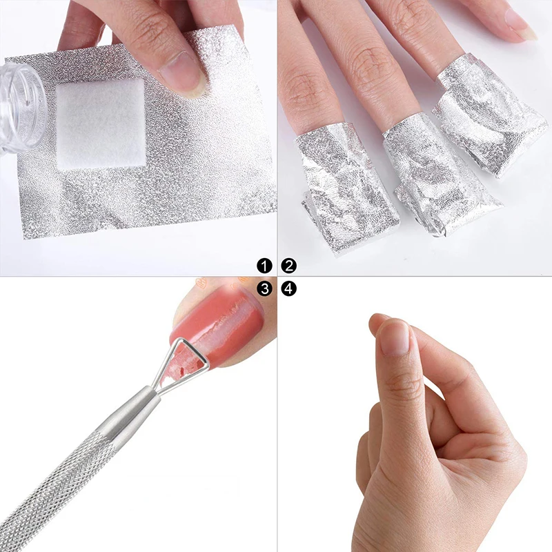 500 pz Nail Art Remover Wrap Paper Tin Foil Gel Lucidatura Smalto per unghie Struccante Cotone Senza pelucchi Soaking Tamponi di cotone