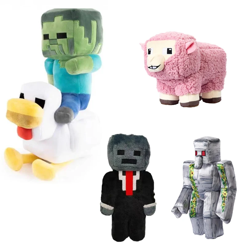 

NEW My World Chicken Jockey Plush Cute Pink Sheep Plushie Movie Peripherals Stuffed Pillow Soft Decor Doll Toy Children's Gift