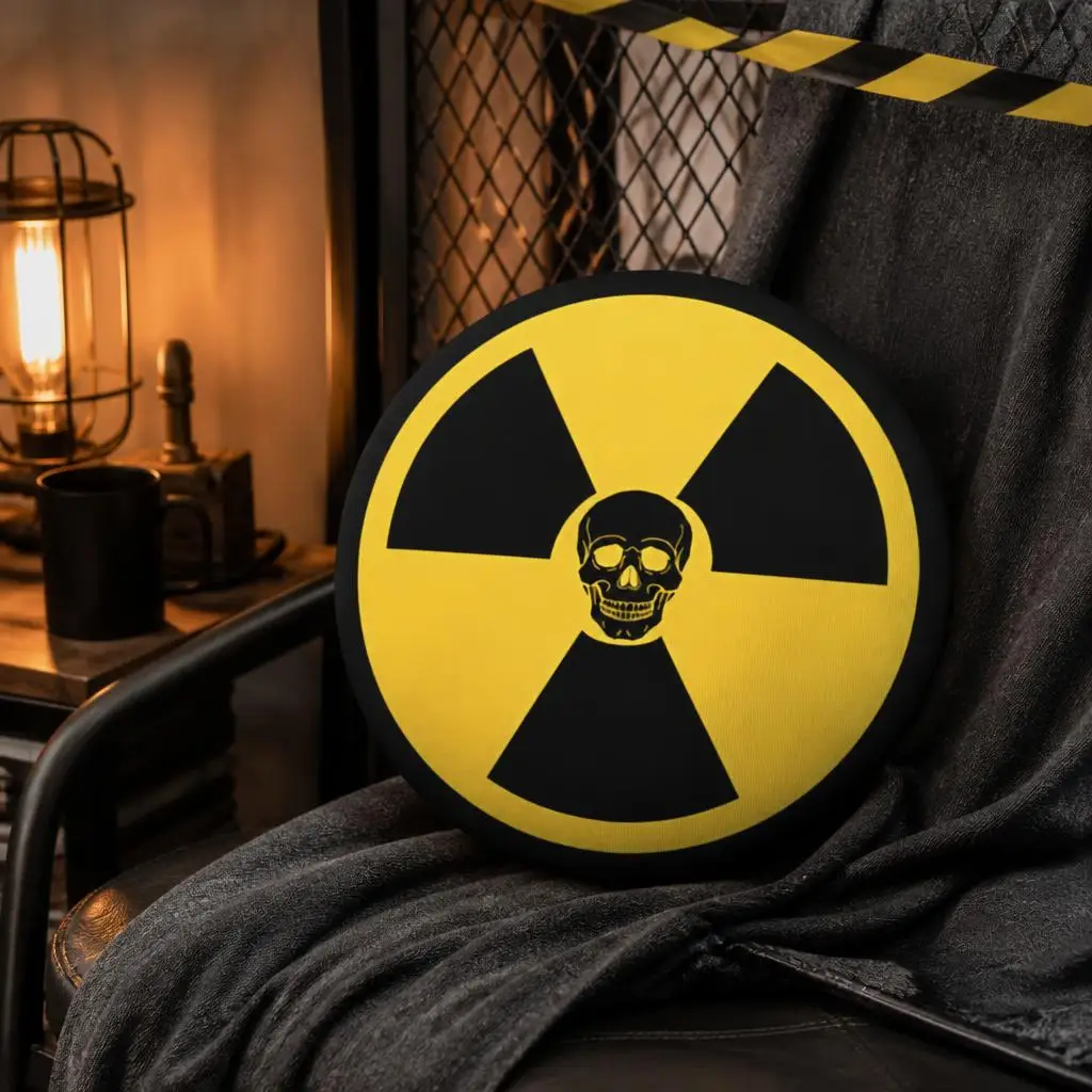 Deadly Radiation Radioactive Symbol Funny Pillow Cushion Irregular Stuffed Throw Pillow Home Decor Gift Sofa Bed