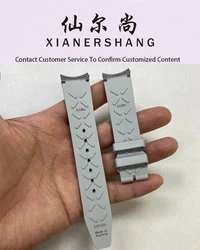 XIANERSHANG Custom I-W-C PORTUGIESER Original Watchbands 20MM×18MM Steel Curved Interface Fluororubber Strap Watch Accessories