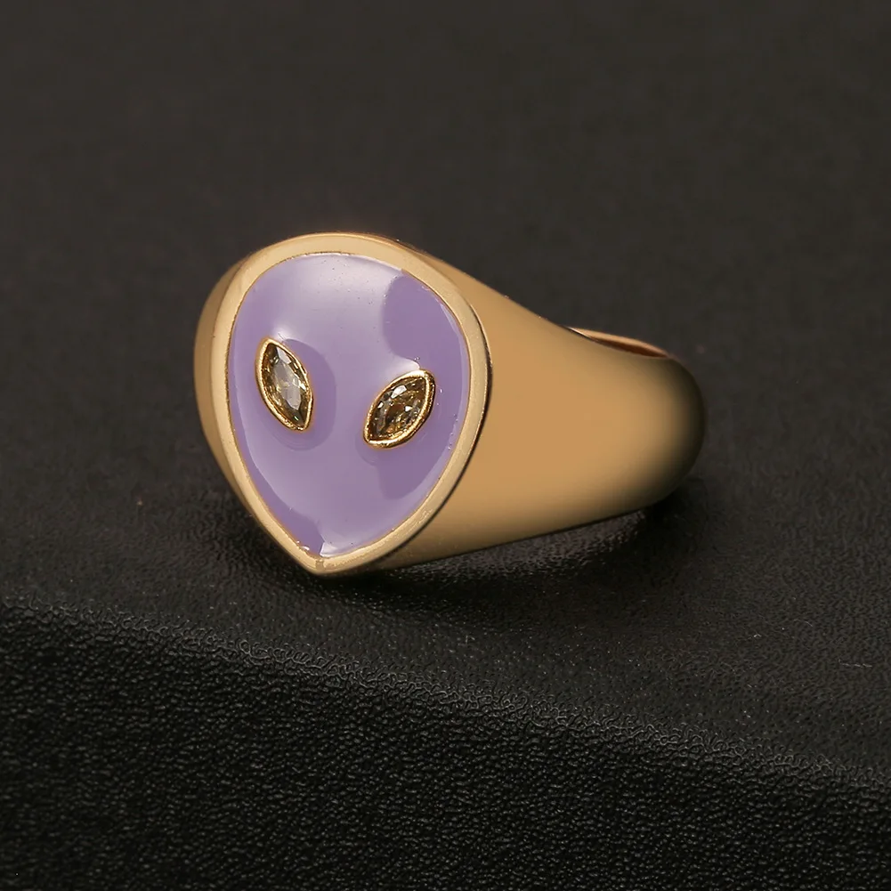 

Exaggerated Geometric Alien Drop Oil Ring for Women Index Finger Ring Faionable Jewelry Ring Brand Other Sle Other