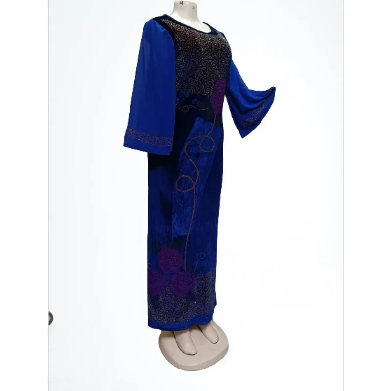 New Arrivals African Dashiki Flowers Pattern Print Dress long Sleeve Casual Elasticity African Dresses For Women Africa Clothing