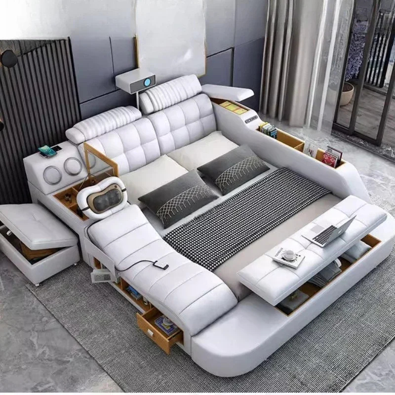Vanity Reading Beds Cabinets Unique Storage Massage Children Speake Bed Luxury Double Mobili Per La Casa Home Accessories
