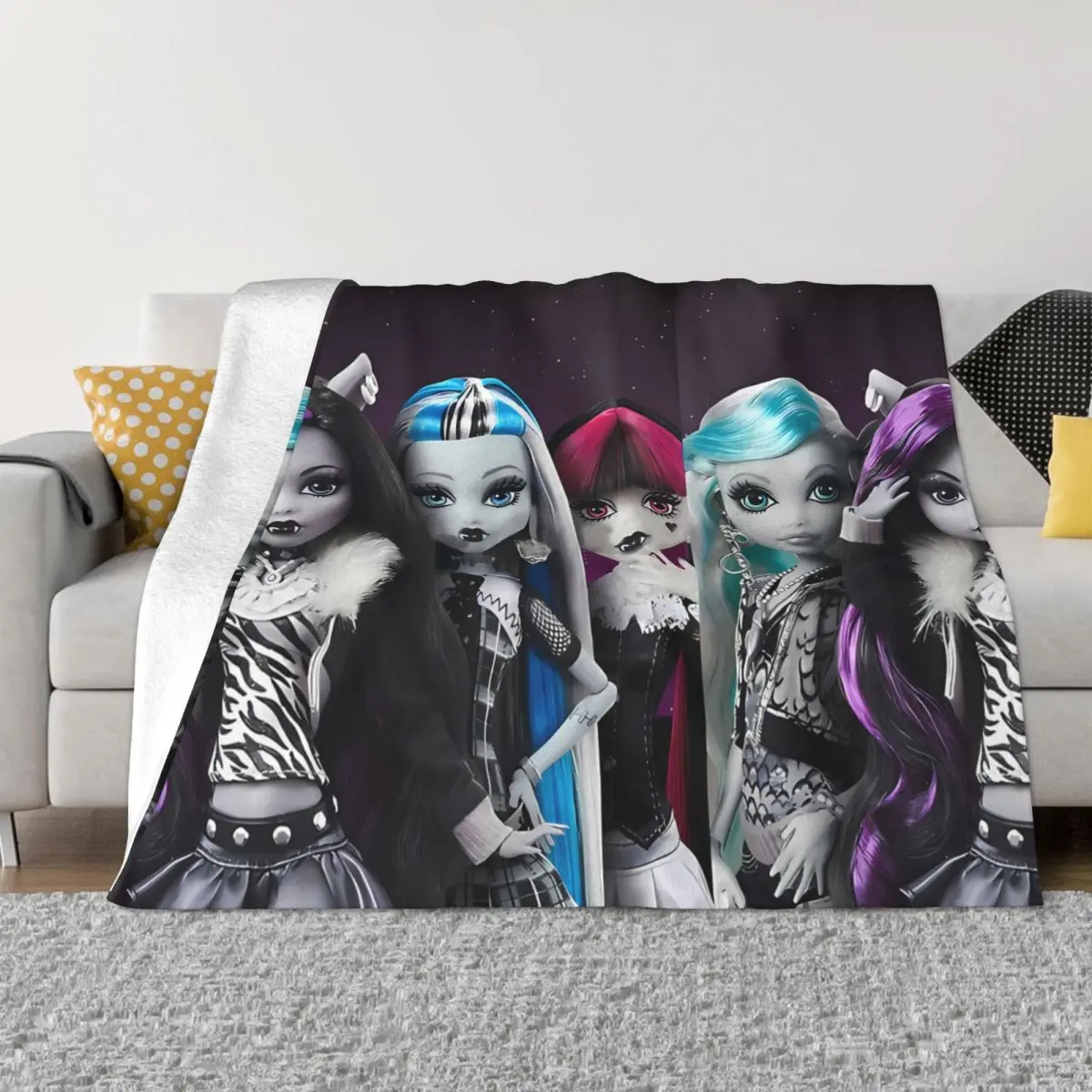 Monster High Draculaura Doll Blanket Flannel Spring Autumn REEL DRAMA Warm Throws For Winter Bedding