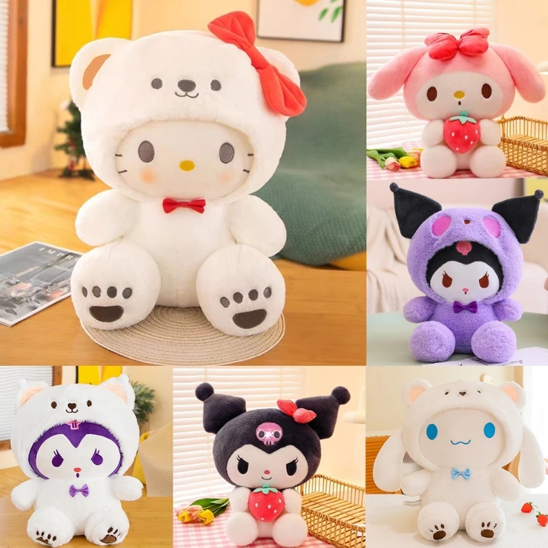 

Очаровательная плюшевая кукла Sanrio Kuromi Jade Dog 25 см, мягкая игрушка, идеальный подарок на день рождения для детей