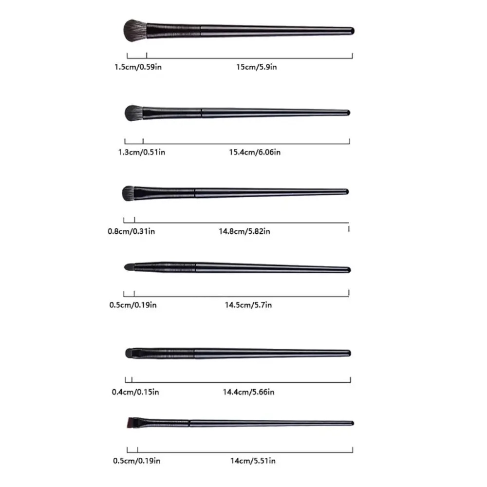 6 unids/set de brochas de maquillaje de ojos suaves, juego de brochas de maquillaje de ojos Kabuki esponjosas, Mini juego de brochas de maquillaje naturales, herramientas de maquillaje