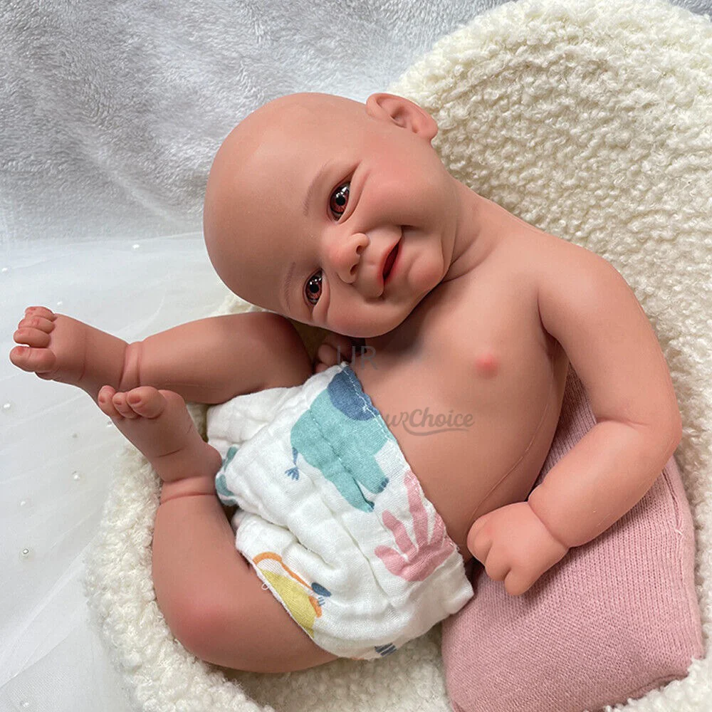 17 "ناعمة رائعتين سيليكون تولد من جديد دمية طفل رسمت باليد عمل فني رائع الوليد لحديثي الولادة جمع دمية عشاق الدمى