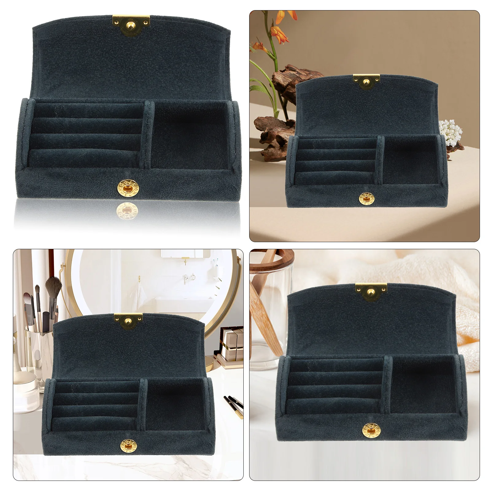 

Jewelry Organizer Box Arch-Shaped Design Scratch-Free Protection Earrings Bracelets Storage Travel-Friendly Desktop