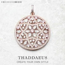 Pendant Flower Ornament Fashion Love Jewelry Europe Rose Gold Color 925 Sterling Silver Gift For Women