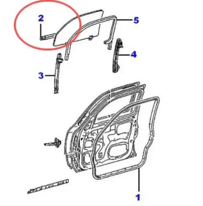 2 Pieces 2 Doors 68161-35040 Outside Window Glass Rubber for Toyota Hilux 1997-2004 Moudling Belt Line for Hilux black