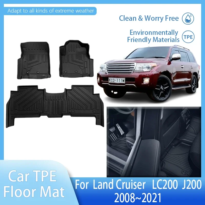 

Car Floor Mats For Toyota Land Cruiser LC200 J200 200 Lexus LX 2008-2021 Protective Pad TPE Rug Foot Pads Cars Accesorios Mats