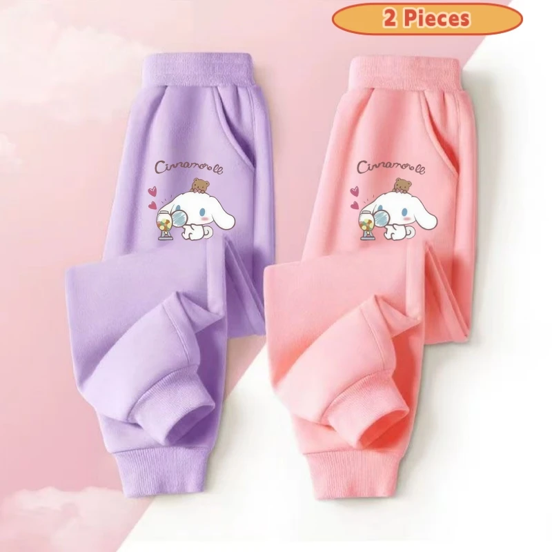 2 قطعة \ مجموعة الخريف طفل الفتيات ملابس الأطفال عارضة الكرتون سانريو سينامورول السراويل المطبوعة طفل الرياضة أسفل رياضية