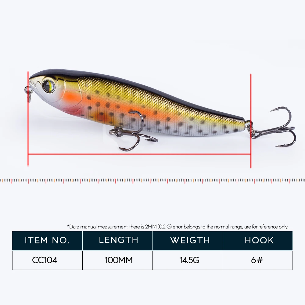 Hanlin Popper 10cm 14.5g Fishing Lure Walk The Dog Rattle Wobble Topwater Stickbaits  Floating Plastic Crankbait Bass Tackle